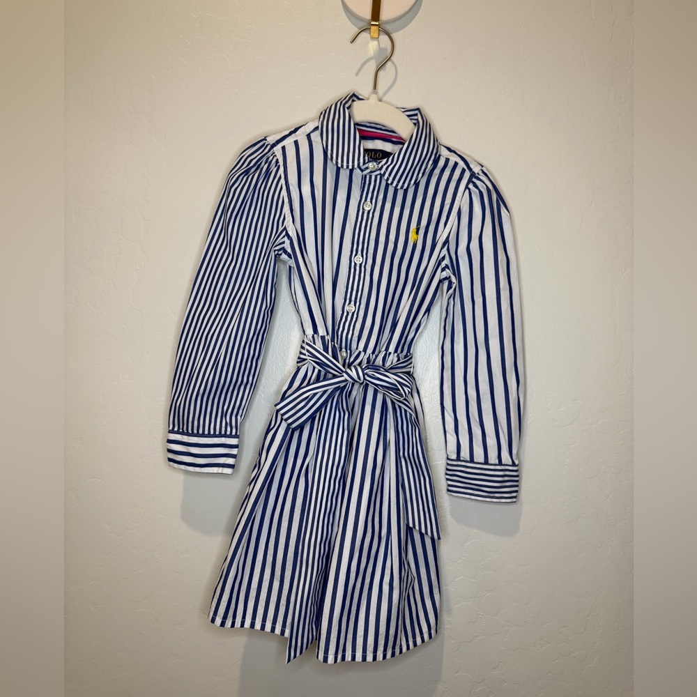 Polo Ralph Lauren Girls-Navy & White Striped Dress